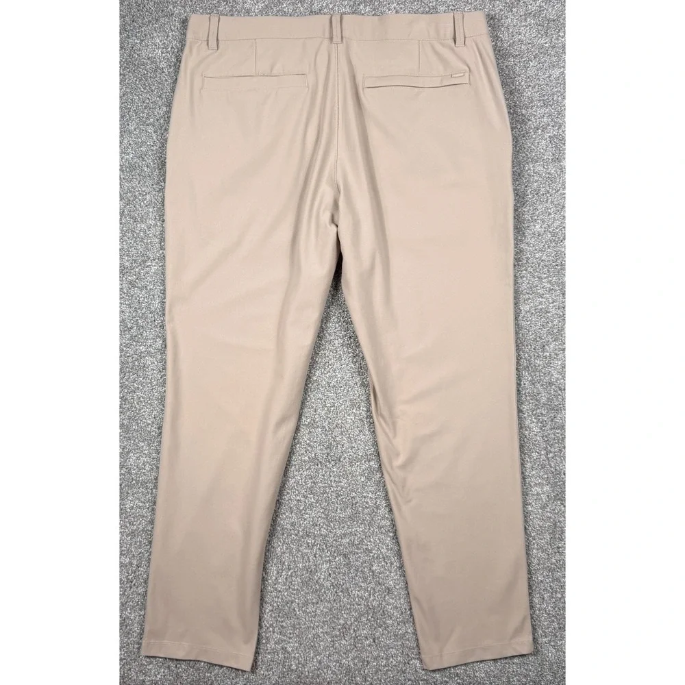 7 Diamonds 7 Pocket Chino Athletic Fit Pants Men's 36x30 Tan Stretch Golf Travel